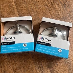 Pair of Moen Brushed Nickel Towel Rings